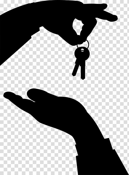 Silhouette Hand, Lock And Key, Finger, Blackandwhite transparent background PNG clipart