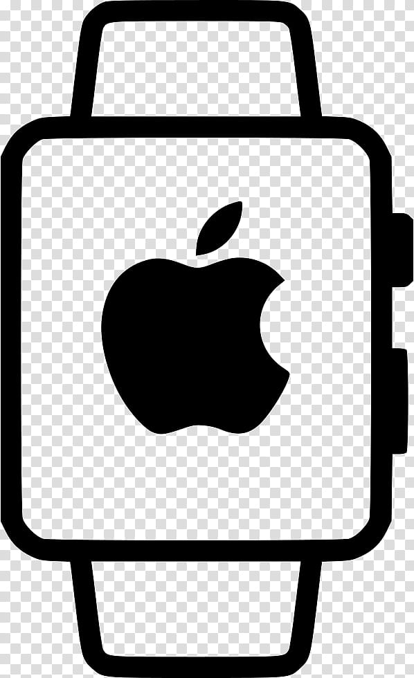 Apple, Smartwatch, Wearable Technology, Apple Watch Series 3, Apple Watch Series 1, Black, Black And White
, Line transparent background PNG clipart