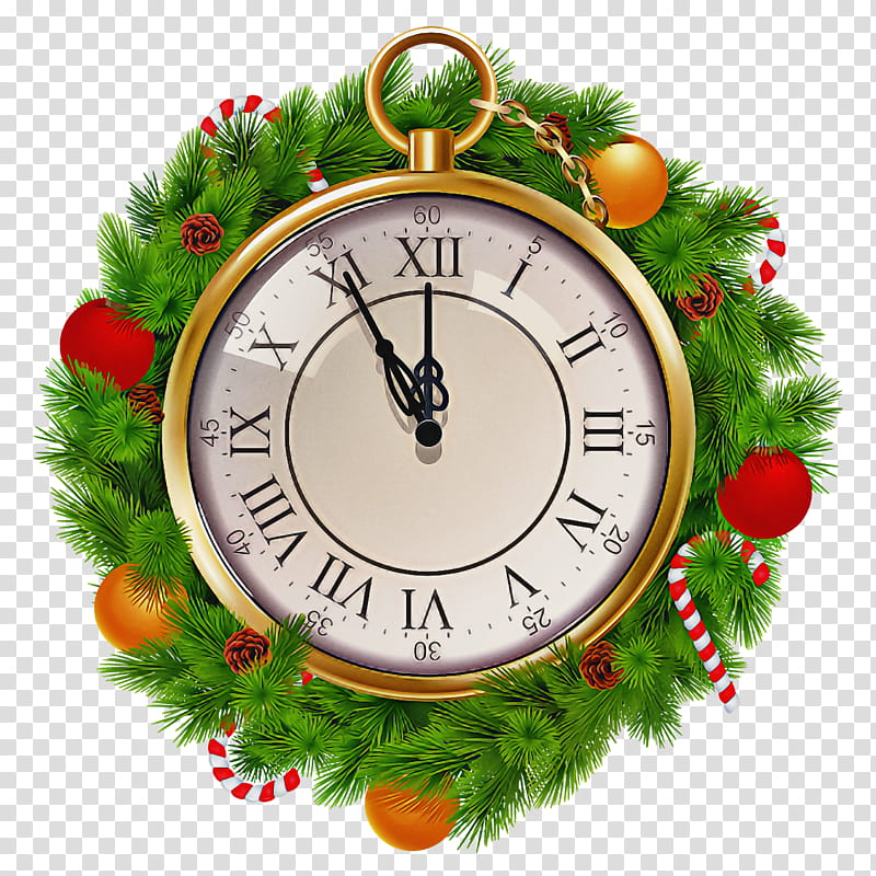 Christmas Wreath Christmas Ornaments, Clock, Wall Clock, Interior Design, Fir, Tree, Christmas Eve, Home Accessories transparent background PNG clipart