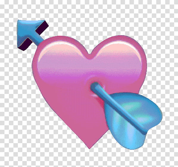 Full, pink heart and blue arrow illustration transparent background PNG clipart