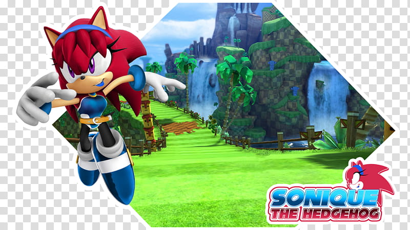 Sonique The Hedgehog in Green Hill Zone transparent background PNG clipart