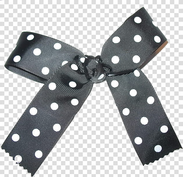Bows, black and white polka-dot ribbon transparent background PNG clipart