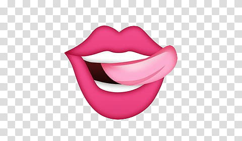 Badass Emoji s, pink lips transparent background PNG clipart
