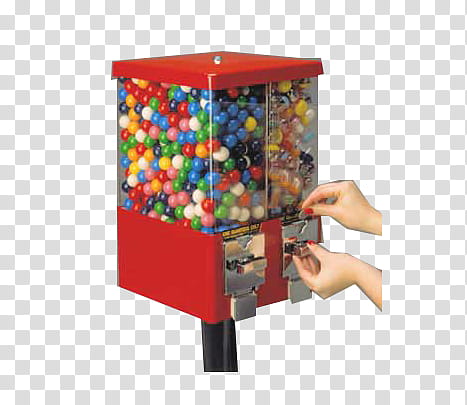 candy machine, red gumball dispenser transparent background PNG clipart