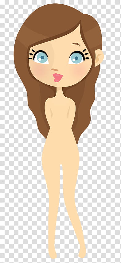 Recursos para crear dolls, brown-haired naked girl transparent background PNG clipart