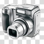 Digital cameras icons, cameradigital, silver camera transparent background PNG clipart