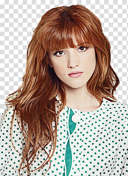 Bella Thorne, woman in white and green polka dot tops transparent background PNG clipart