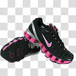 fashion shoes icons, , pair of black-and-pink Nike sneakers transparent background PNG clipart