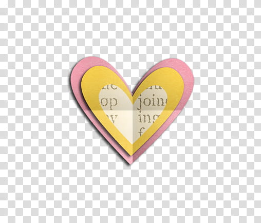 Lucky Charms Elements, yellow and pink -fold heart paper transparent background PNG clipart