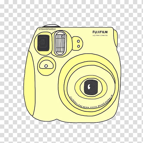 overlays, yellow Fujifilm camera illustration transparent background PNG clipart