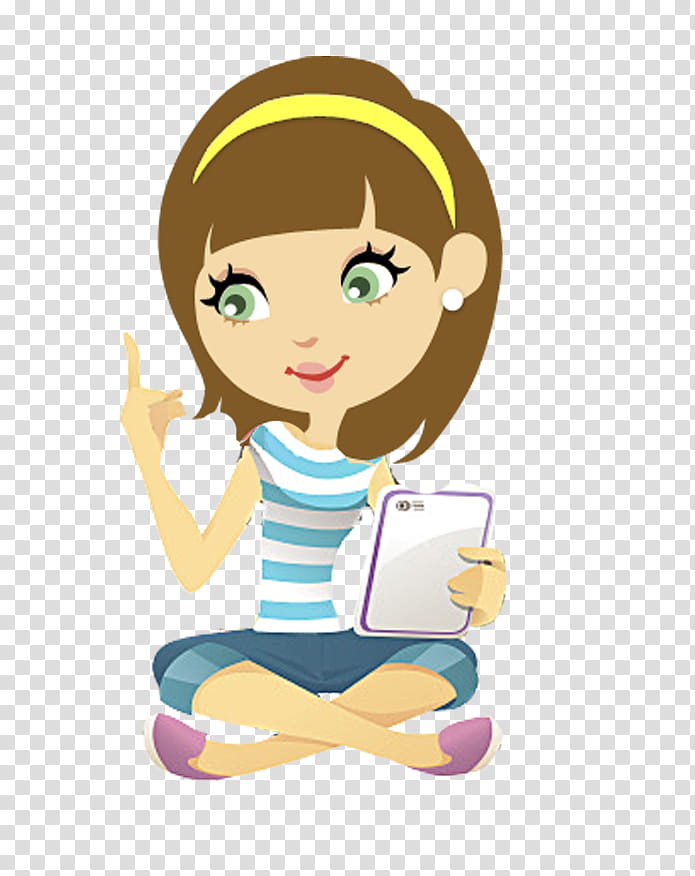 Nueva Nena Technology Girl, brown-haired female animated character transparent background PNG clipart