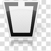 Icon Set,  Trash Empty, rectangular black and white icon transparent background PNG clipart