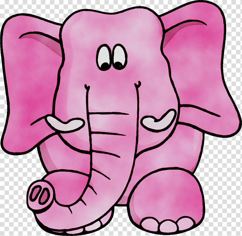 Indian Elephant, Cartoon, Drawing, Animation, Painting, Film, Elephant In The Room, Pink transparent background PNG clipart