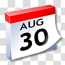 WinXP ICal, Aug  calendar icon transparent background PNG clipart