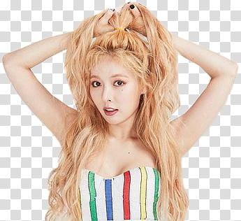 HyunA GRN, woman holding hair transparent background PNG clipart