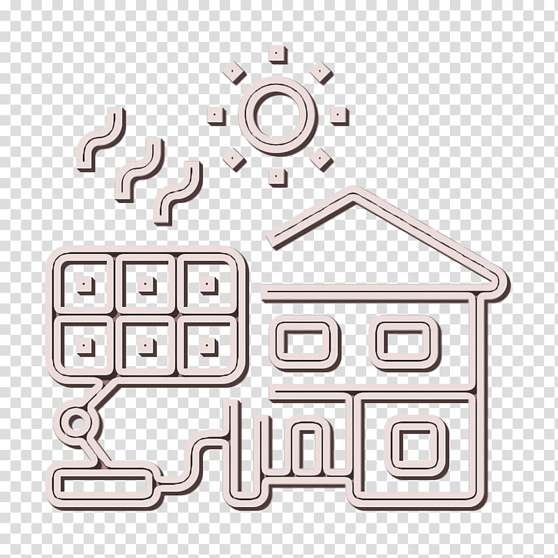 Global Warming icon Solar cell icon, Property, Text, Line, Logo, House transparent background PNG clipart