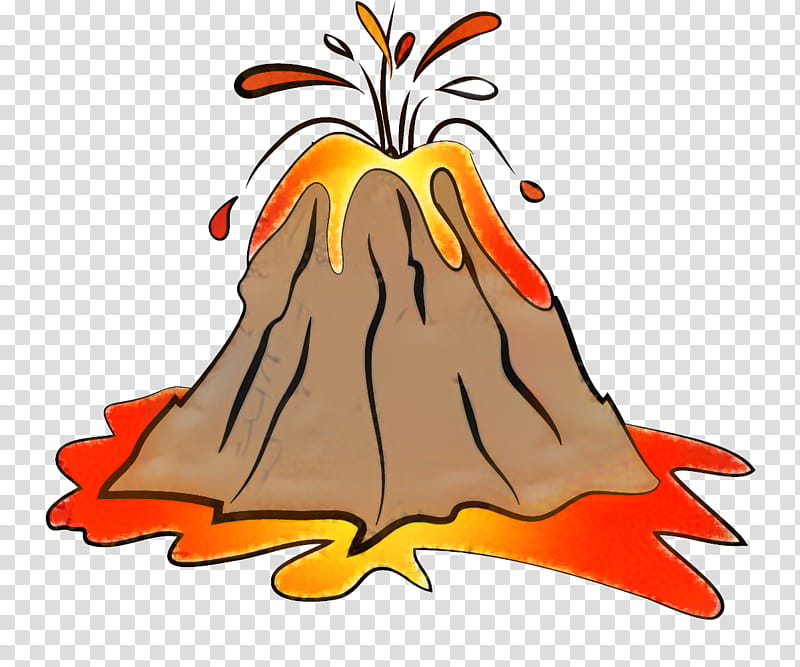 Tree Pixel Art, Volcano, Rooster, Cartoon, Lava, Logo, Orange, Plant transparent background PNG clipart