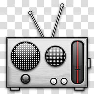 Gloss Dock Icons, Radio, gray radio illustration transparent background PNG clipart