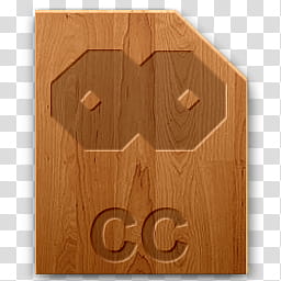 Wood icons for file types, cc, brown CC transparent background PNG clipart