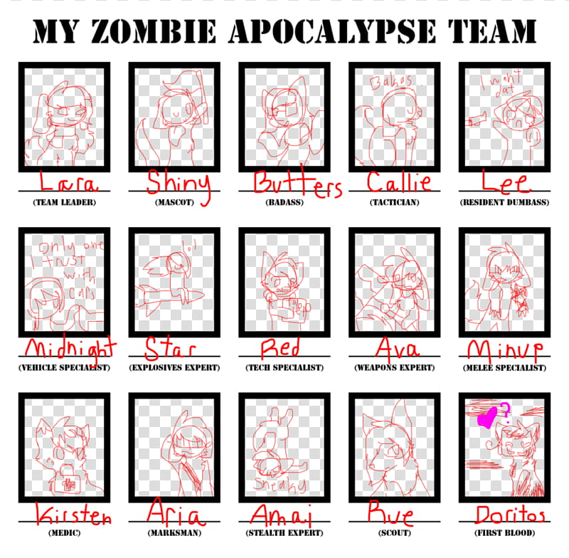 Zombie Survival Team *SKETCH* transparent background PNG clipart