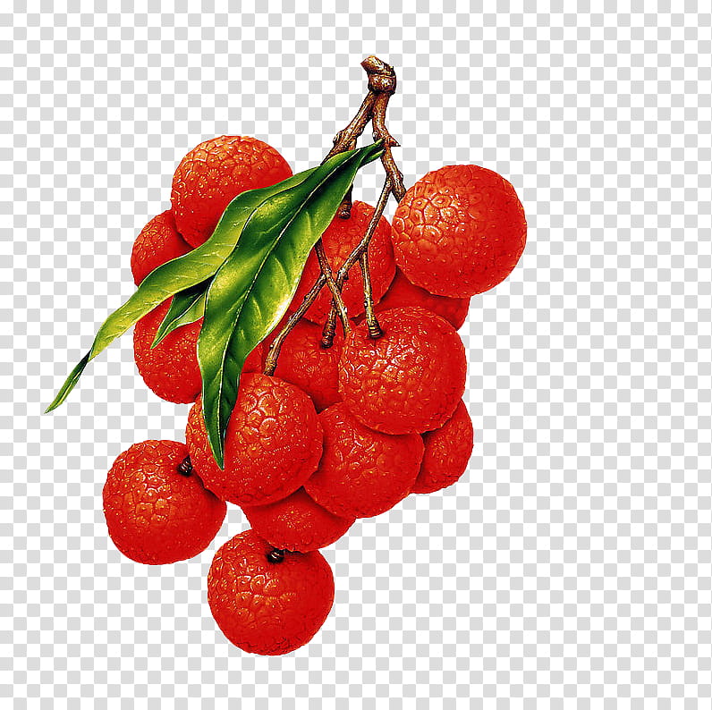 Fruit, red lychee fruits transparent background PNG clipart