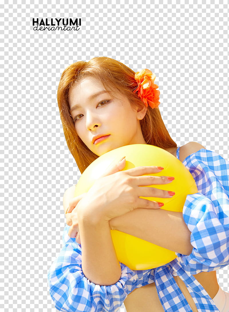 Seulgi Summer Magic, woman holding yellow ball transparent background PNG clipart