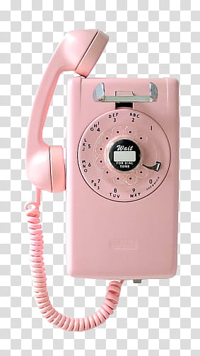 S, pink rotary telephone transparent background PNG clipart