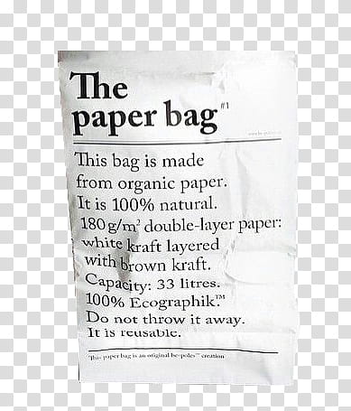 , The Paper Bag text transparent background PNG clipart