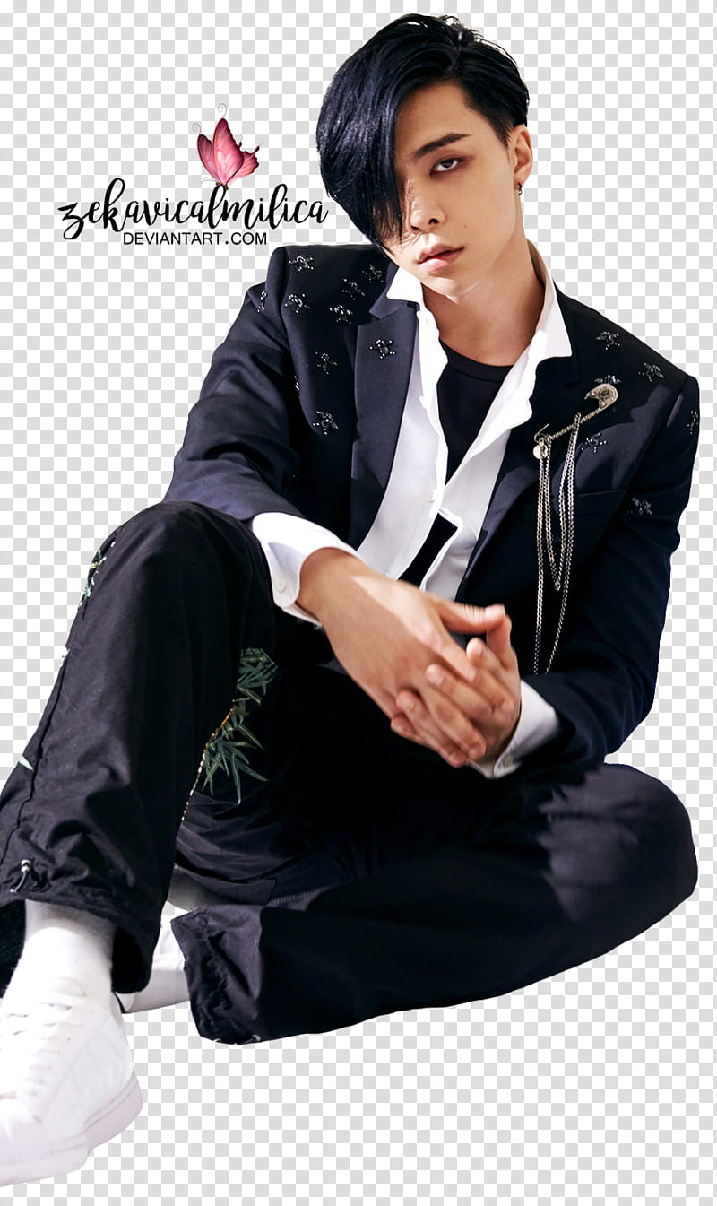 NCT  Johnny Cherry Bomb, man wearing black coat and black pants transparent background PNG clipart