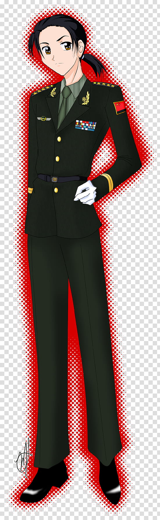 Hetalia, China uniform, woman anime character in black suit illustration transparent background PNG clipart