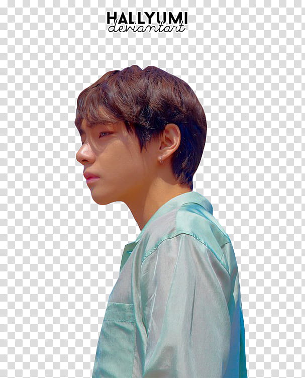 BTS Love Yourself Tear Y version, man wearing teal dress shirt transparent background PNG clipart