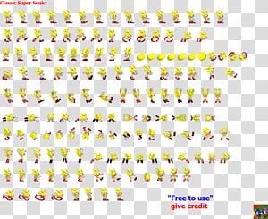 Sonic Classic Modern Mix Ultimate Sprite Sheet transparent background ...