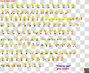 Sonic Classic Modern Mix Ultimate Sprite Sheet transparent background PNG  clipart