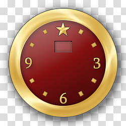 round gold and red clock illustraiton transparent background PNG clipart