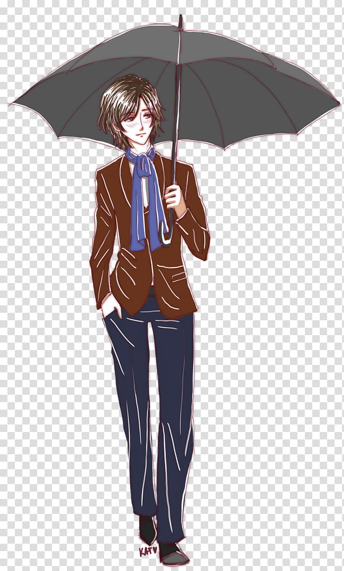 Be My Princess: Roberto Sketch , male anime character walks while holding black umbrella transparent background PNG clipart