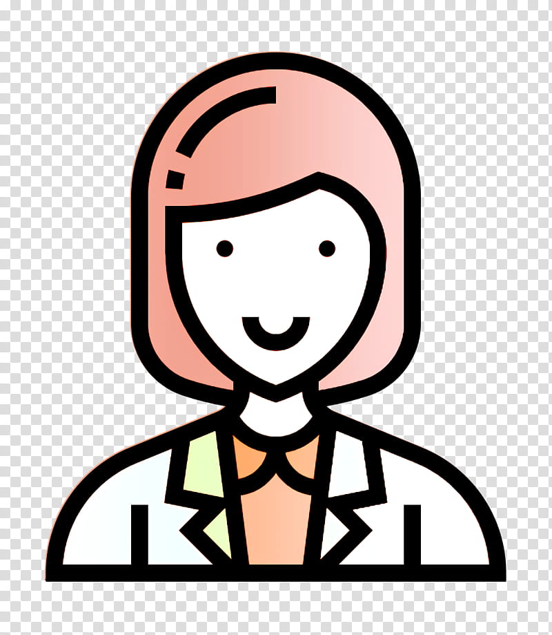 Careers Women icon Coordinator icon Staff icon, Cartoon, Head, Cheek, Line, Line Art, Smile, Pleased transparent background PNG clipart