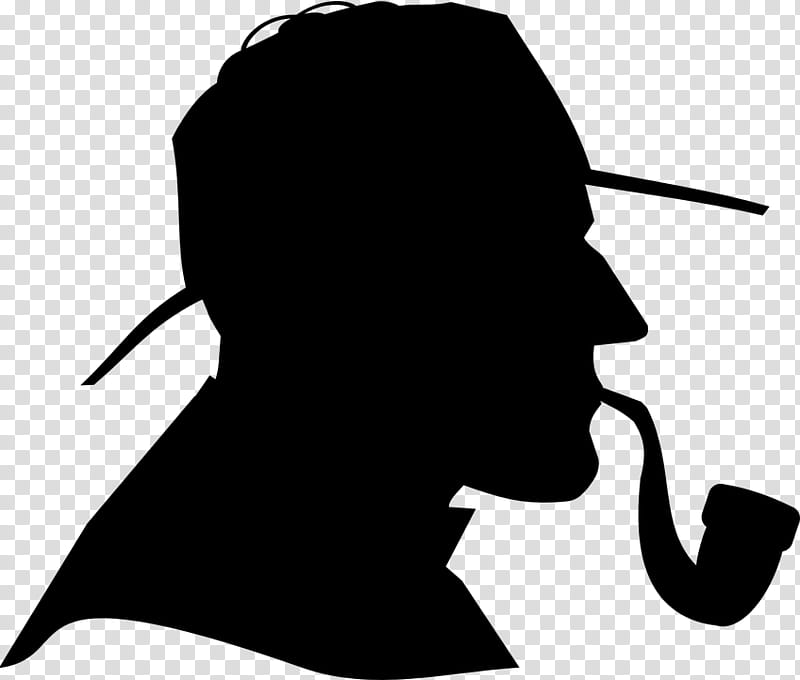 Hair, Detective, Silhouette, Sherlock Holmes, White, Face, Black, Head transparent background PNG clipart
