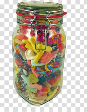Candies s, clear glass jar filled with candies transparent background PNG clipart