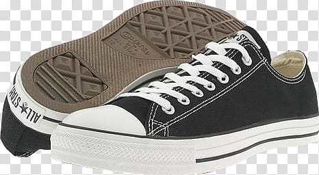 pair of black Converse All Star low-top sneakers transparent background PNG clipart
