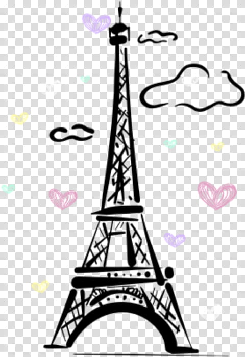 Eiffel Tower Drawing, Cartoon, Line Art, Painting, Paris, Landmark, Sticker, Giraffidae transparent background PNG clipart