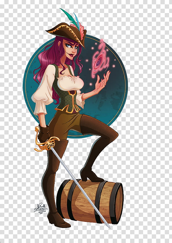 Luce, pirate woman holding sword transparent background PNG clipart
