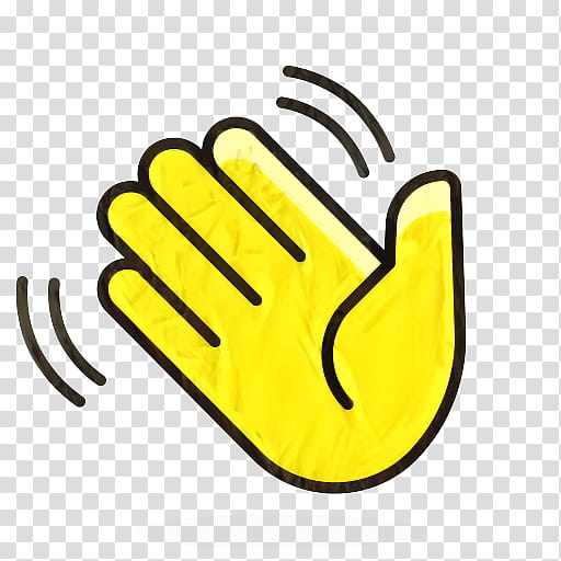 Emoji, Handwaving, Wave, Gesture, Yellow, Line, Logo, Symbol transparent background PNG clipart