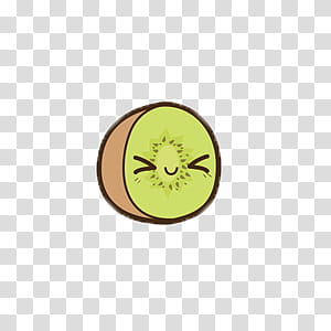 Cute, slice kiwi with smiling face transparent background PNG clipart