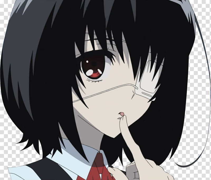 anime girl in white eyepatch transparent background png