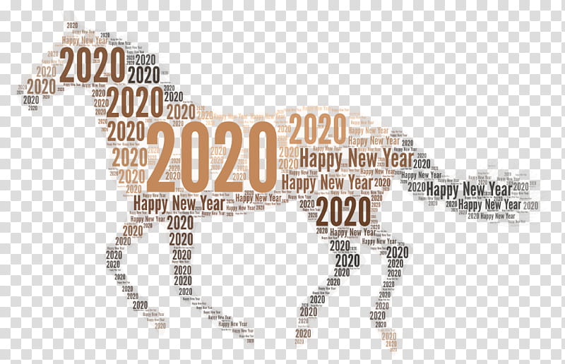 New Year Background 2020, Happy New Year 2020, Horse, Giraffe, Neck, Carnivores, Meter, Animal Figure transparent background PNG clipart