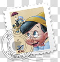 Disney Stamps Friendship, pinnochio stamp icon transparent background PNG clipart