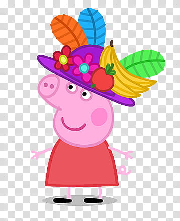 Peppa Pig wearing hat transparent background PNG clipart