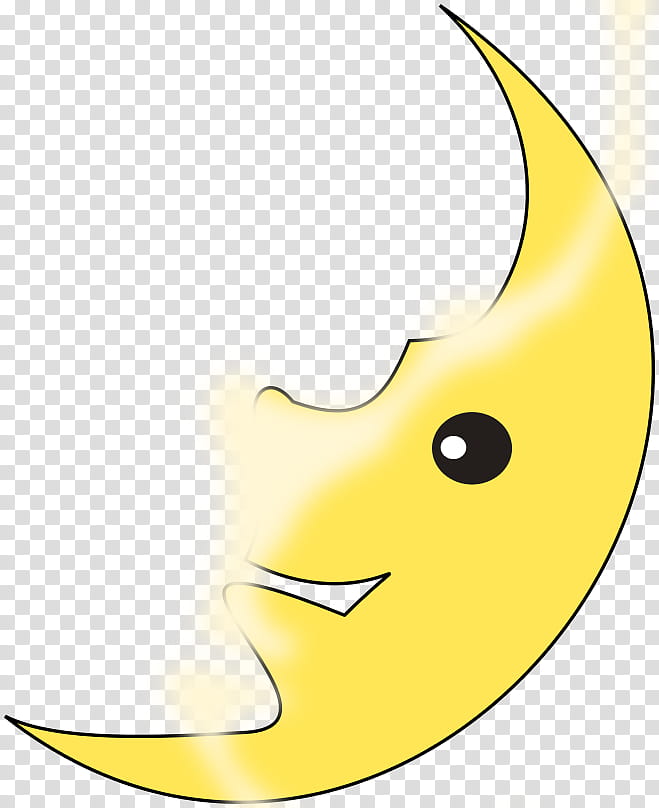 Crescent Moon Drawing, BMP File Format, Yellow, Fish, Emoticon, Line, Smiley, Beak transparent background PNG clipart