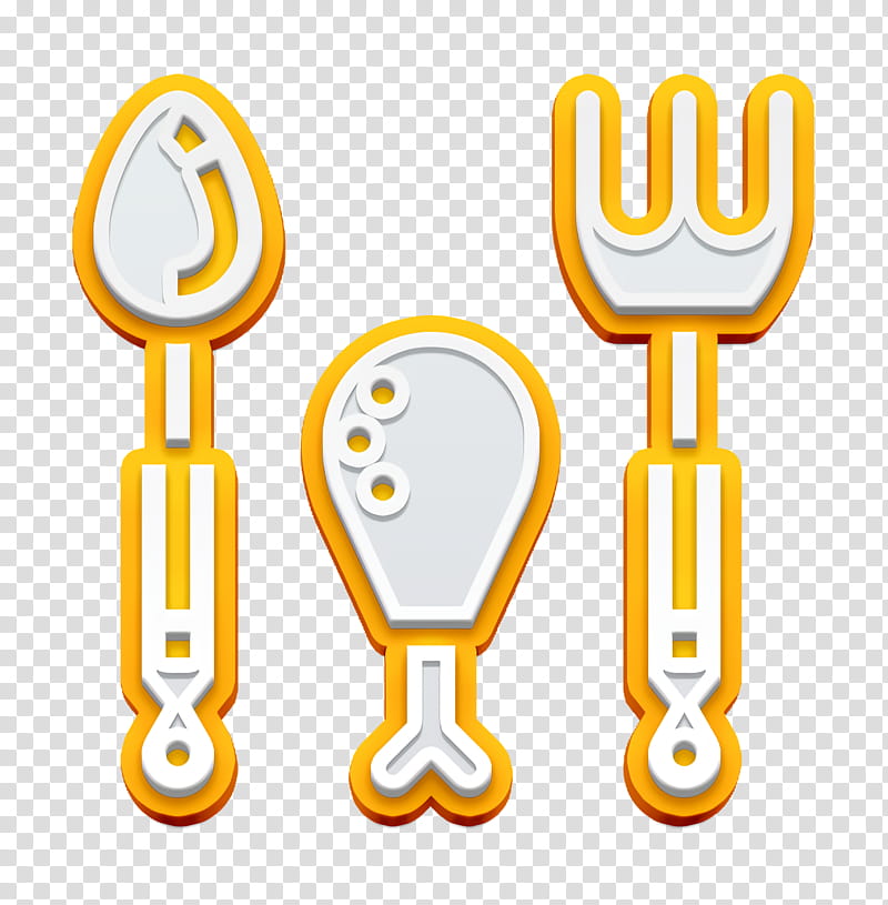 Fitness icon Chicken leg icon Chicken icon, Yellow transparent background PNG clipart