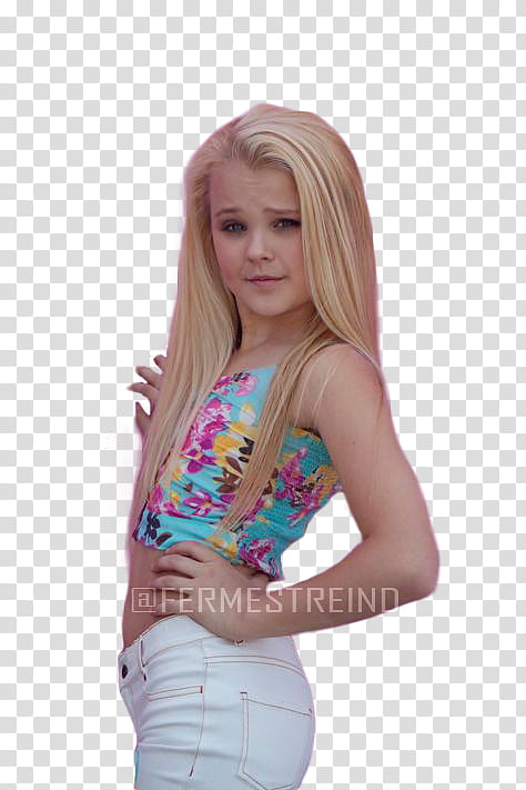 Jojo Siwa, girl in multicolored crop top making a pose transparent background PNG clipart